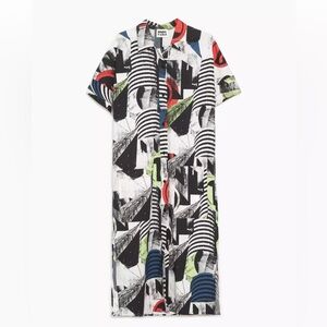 Bimba y Lola Vogue Abstract Print Midi Dress
